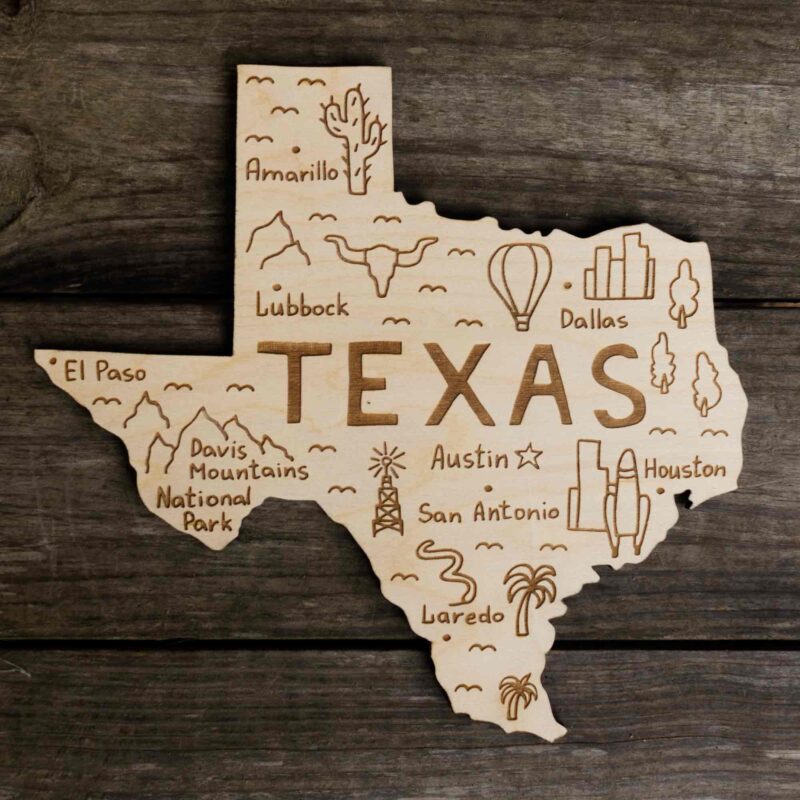 STATE OF TEXAS WALL ART