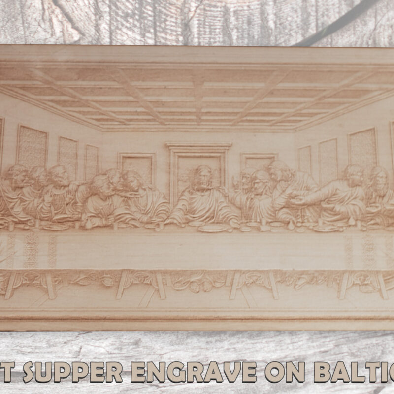 THE LAST SUPPER WOOD ENGRAVED 21X11.5