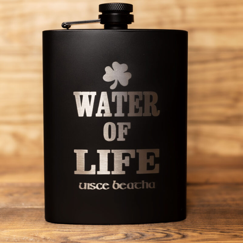 WHISKEY FLASK - WATER OF LIFE - UISCE BEATHA