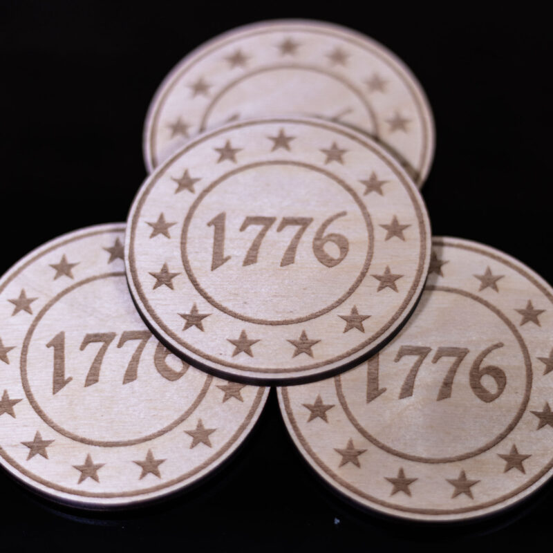 1776 Wood Coaster Set