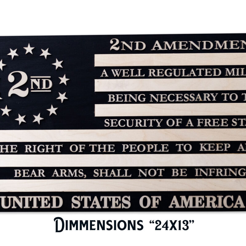 Second Amendment USA Flag Wood Wall Decor
