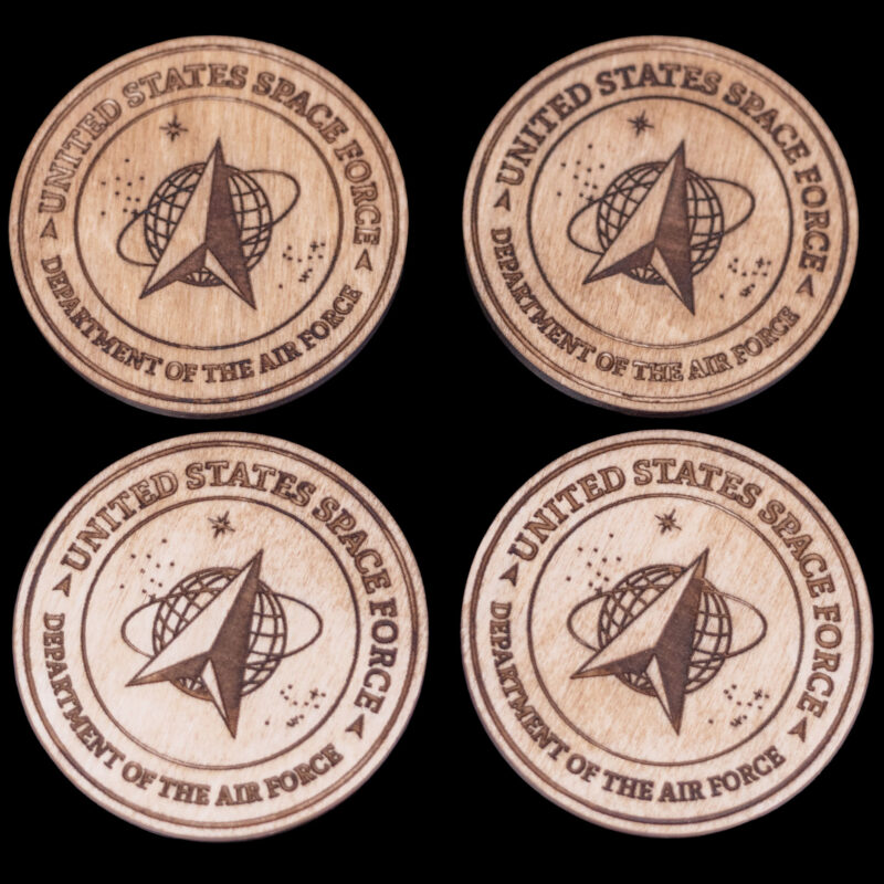 US Space Force Wood Coaster Set
