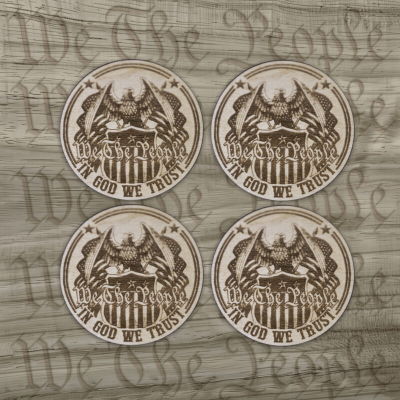We The People Wood Coaster Set