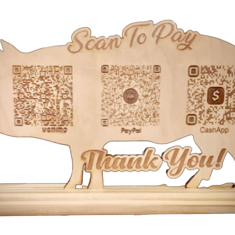 Pig QR Code Sign 10.5"x6"