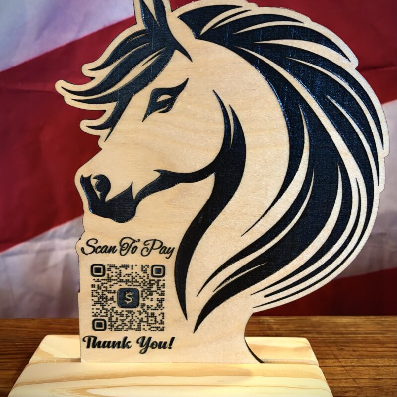Horse QR Code Sign 10.5"x8.5”