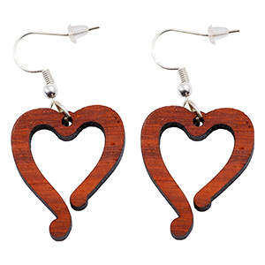 Bloodwood Open Heart Earrings