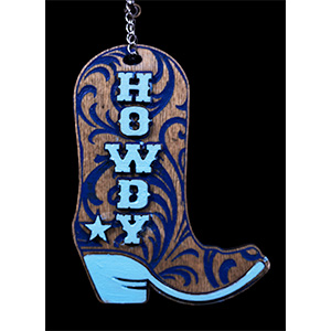 Howdy Cowgirl Boot Car Charm