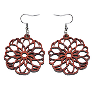 Bloodwood Geometric Flower Earrings