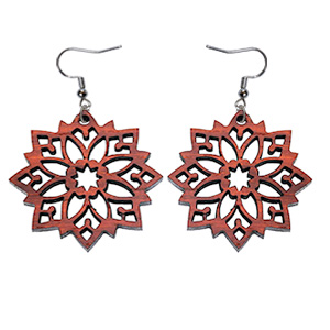 Bloodwood Geometric Flower Earrings