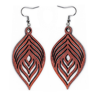 Bloodwood Large Leaf Earrings