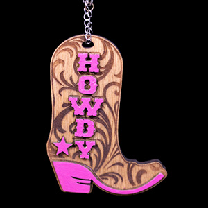 Howdy Cowgirl Boot Car Charm