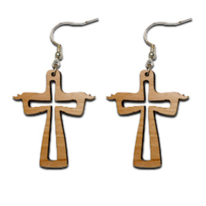 Jesus Arms Out Cross Earrings