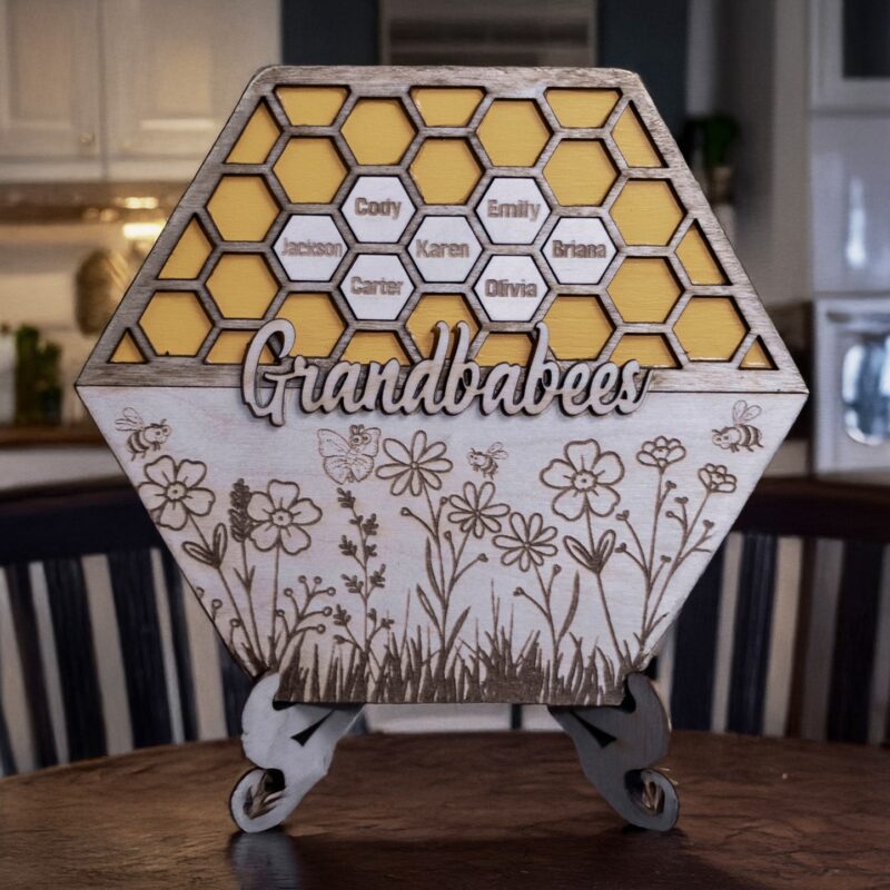 Grandbabees Personalized Bee Hive Family Tree Sign